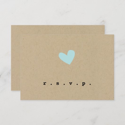 Eenvoudig hart bruiloft RSVP (Voorkant / Achterkant)