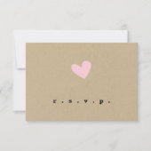 Eenvoudig hart bruiloft RSVP (Voorkant)