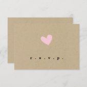 Eenvoudig hart bruiloft RSVP (Voorkant / Achterkant)