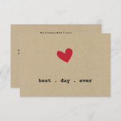 Eenvoudig hart bruiloft RSVP Informatiekaartje (Voorkant / Achterkant)