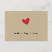 Eenvoudig hart bruiloft RSVP Informatiekaartje (Voorkant)