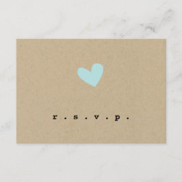 Eenvoudig hart bruiloft RSVP Kaartje