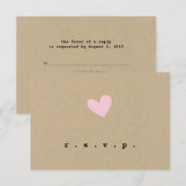 Eenvoudig hart bruiloft RSVP Kaartje (Voorkant / Achterkant)