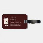 Eenvoudig hart Cute Cat Persoonlijk Bagagelabel (Achterkant horizontaal)