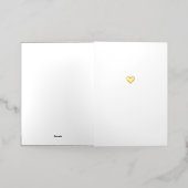 Eenvoudig hart echt goud folie wenskaart (Buiten Laag)