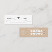 Eenvoudig Hart Elegant Zwart & Wit Klantenkaartje (Voorkant / Achterkant)