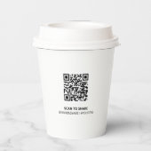 Eenvoudig hart - en Logo QR - code Aangepast papie Papieren Bekers (Achterkant)
