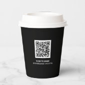 Eenvoudig hart - en Logo QR - code Aangepast papie Papieren Bekers (Achterkant)