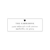 Eenvoudig hart | Familienaam & Return-adres Zelfinktende Stempel (Design)