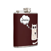 Eenvoudig hart: gepersonaliseerde Bourgogne Heupfles (Rechts)