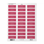 Eenvoudig Hart Handgeschreven Lettertype Rood Etiket (Full Sheet)