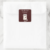 Eenvoudig hart Kat Quote Vierkante Sticker (Tas)