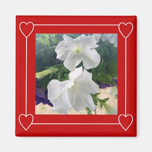 Eenvoudig Hart Lijst Voeg Foto Valentijnsdag toe Magneet (Voorkant)