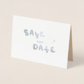 Eenvoudig hart met de hand getekend door de datum  folie kaarten (Voorkant)