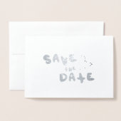 Eenvoudig hart met de hand getekend door de datum  folie kaarten (Voorkant met envelop)