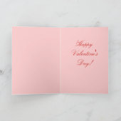 Eenvoudig hart rode witte roze Valentijnsdag kaart (Binnen)