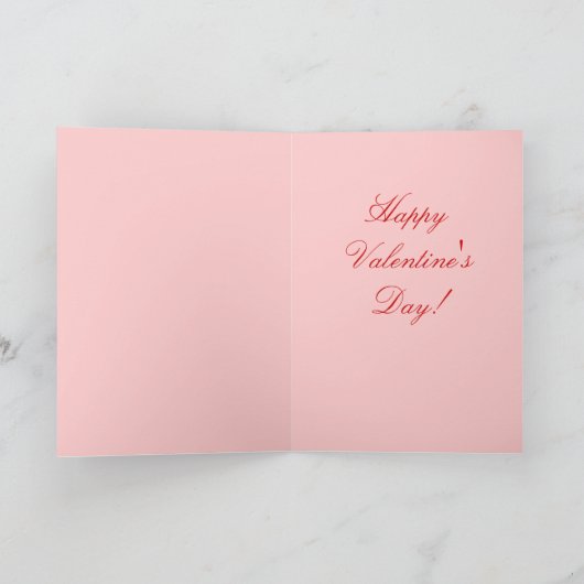 Eenvoudig hart rode witte roze Valentijnsdag kaart (Binnen)