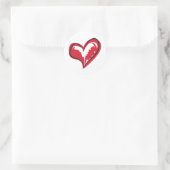 Eenvoudig hart ronde sticker (Tas)