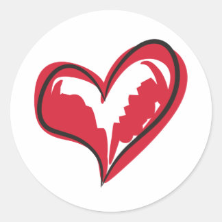 Eenvoudig hart ronde sticker