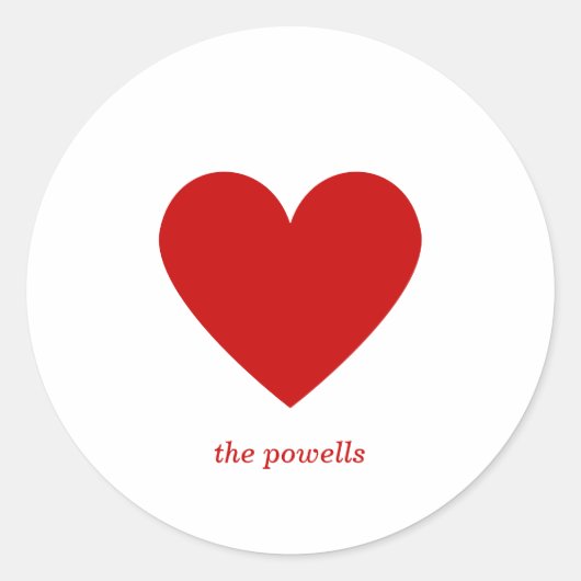 Eenvoudig Hart Rood Klassieke Liefde Minimalistisc Ronde Sticker (Voorkant)