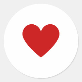 Eenvoudig Hart Rood Moderne Liefde Minimaal Chic Ronde Sticker