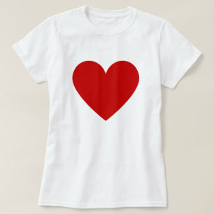 Eenvoudig Hart Rood Wit Moderne Liefde Vrouwen T-s T-shirt