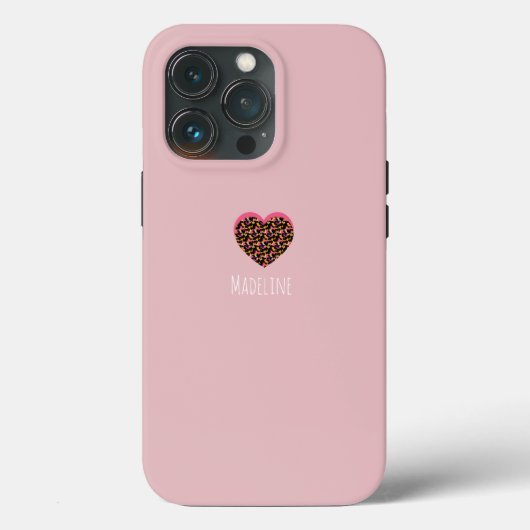 Eenvoudig Hart Roze Dierenprint Patroon Case-Mate iPhone Case (Achterkant)