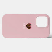 Eenvoudig Hart Roze Dierenprint Patroon Case-Mate iPhone Case (Achterkant (horizontaal))