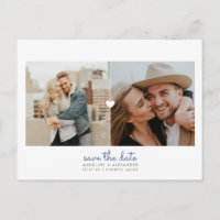 Eenvoudig hart Save the Date Briefkaart