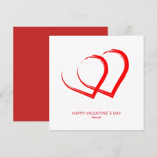 Eenvoudig hart Valentijn dag Modern Feestdagenkaart (Voorkant / Achterkant)