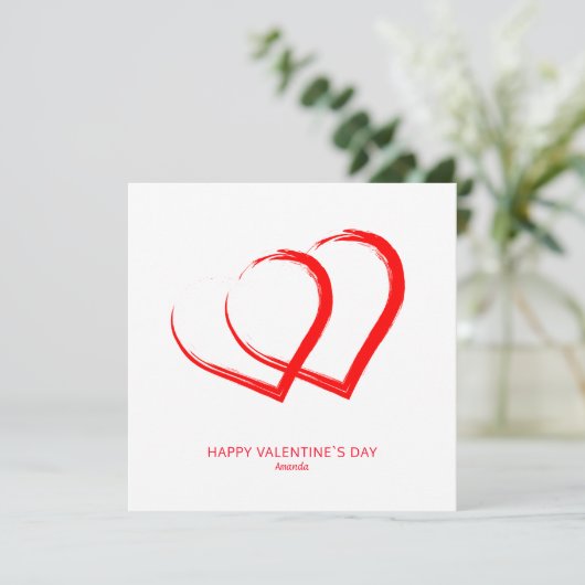 Eenvoudig hart Valentijn dag Modern Feestdagenkaart (Staand voorkant)