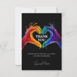 🌈❤️Eenvoudig Hart van Trots bruiloft Bedankkaart