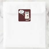 Eenvoudig hart vierkante sticker (Tas)