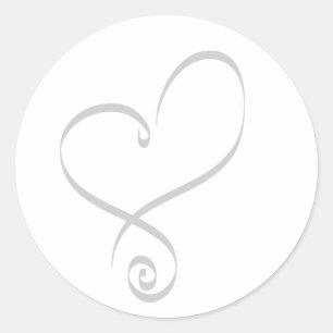 Eenvoudig hart voor enveloppen ronde sticker