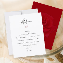 Eenvoudig Hart Vrijgezellenfeest Dank u Boodschap  Bedankkaart