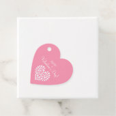 Eenvoudig Hart Wit op Roze Gelukkige Valentijnsdag Bedankjes Labels (In situ)