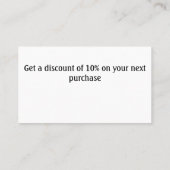 Eenvoudig Hartelijk dank voor de tekst met uw bedr Kortingskaartje (Achterkant)