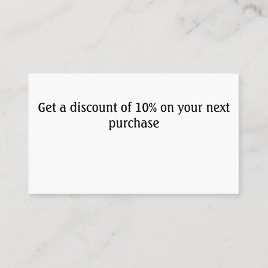 Eenvoudig Hartelijk dank voor de tekst met uw bedr Kortingskaartje (Achterkant)