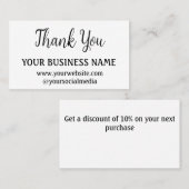 Eenvoudig Hartelijk dank voor de tekst met uw bedr Kortingskaartje (Voorkant / Achterkant)