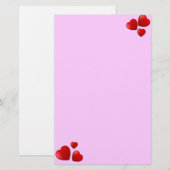 Eenvoudig hartenpapier briefpapier (Voorkant / Achterkant)