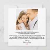 Eenvoudig hartenscript Square Weddenschap Hartelij Bedankkaart (Achterkant)