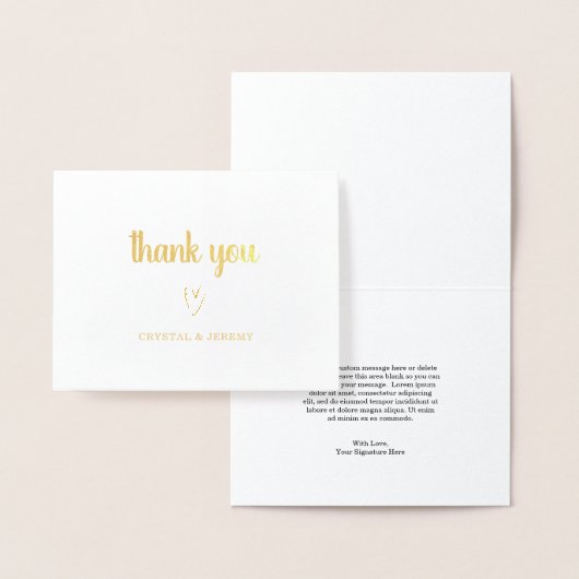 Eenvoudig harthuwelijk! Bedankt Gold Folie Kaarten (Display)