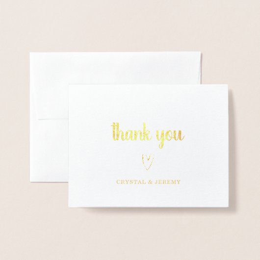 Eenvoudig harthuwelijk! Bedankt Gold Folie Kaarten (Voorkant met envelop)