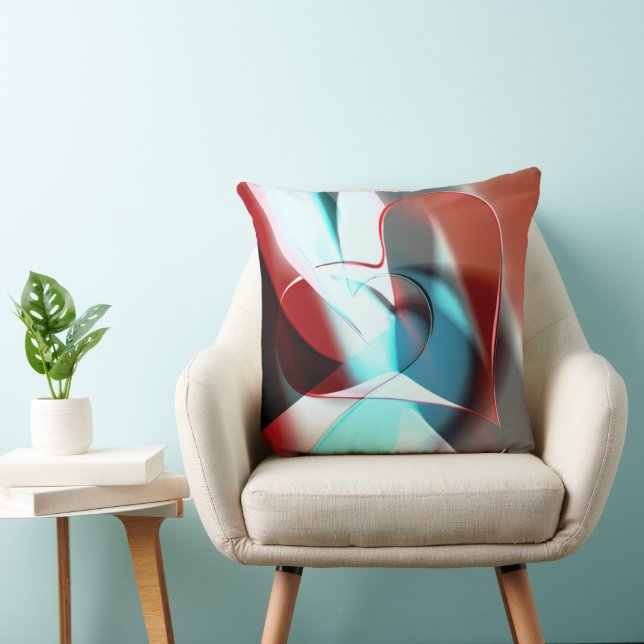 Eenvoudig hartontwerp, kristallijne toonmix in cur kussen (Stoel)