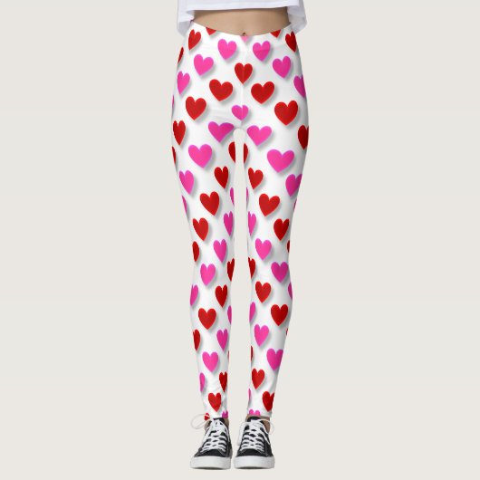 Eenvoudig hartpatroon bevestigen leggings (Voorkant)