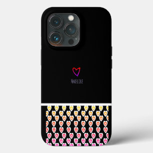 Eenvoudig Hartpatroon Herhalende Rand Regenboog Case-Mate iPhone Case