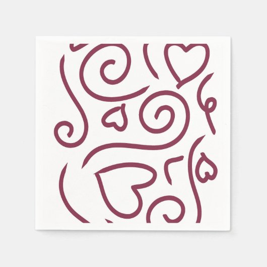 Eenvoudig hartpatroon servet (Voorkant)