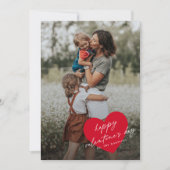 Eenvoudig hartschrift Happy Valentijnsdag Feestdagenkaart (Voorkant)