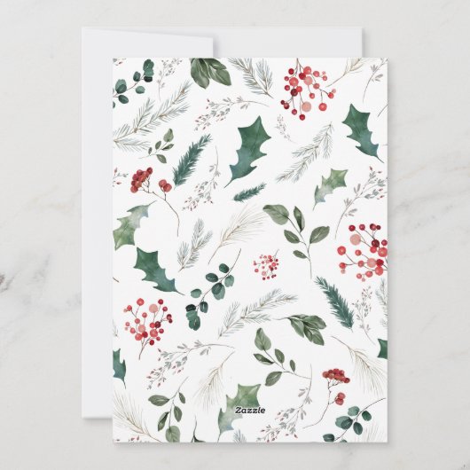 Eenvoudig hartscript botanische boog foto feestdagenkaart (Achterkant)