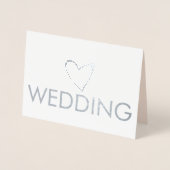 Eenvoudig hartscript Typografie Roze grijze bruilo Folie Kaarten (Voorkant)